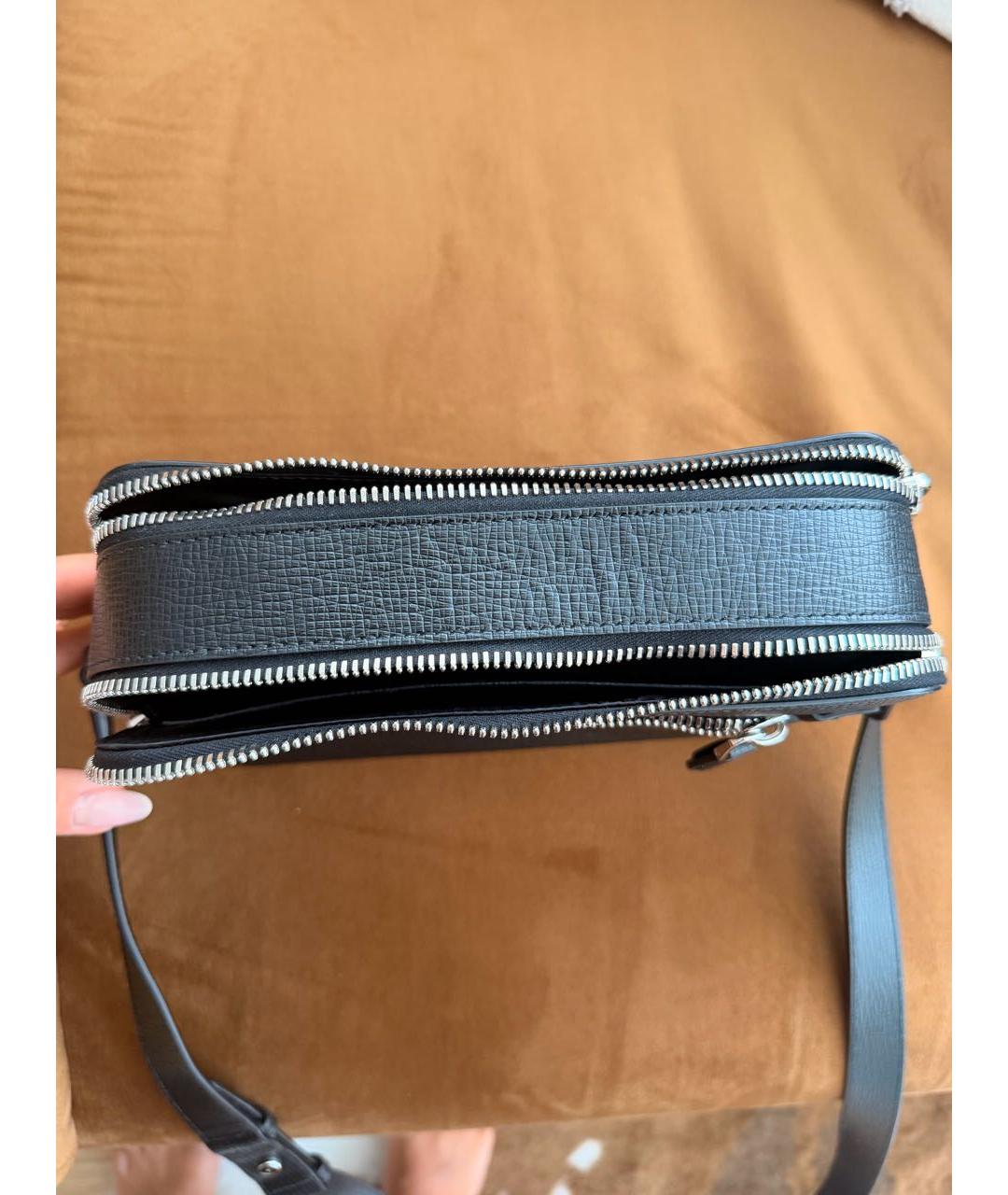 FERRAGAMO Черная кожаная сумка на плечо, фото 4