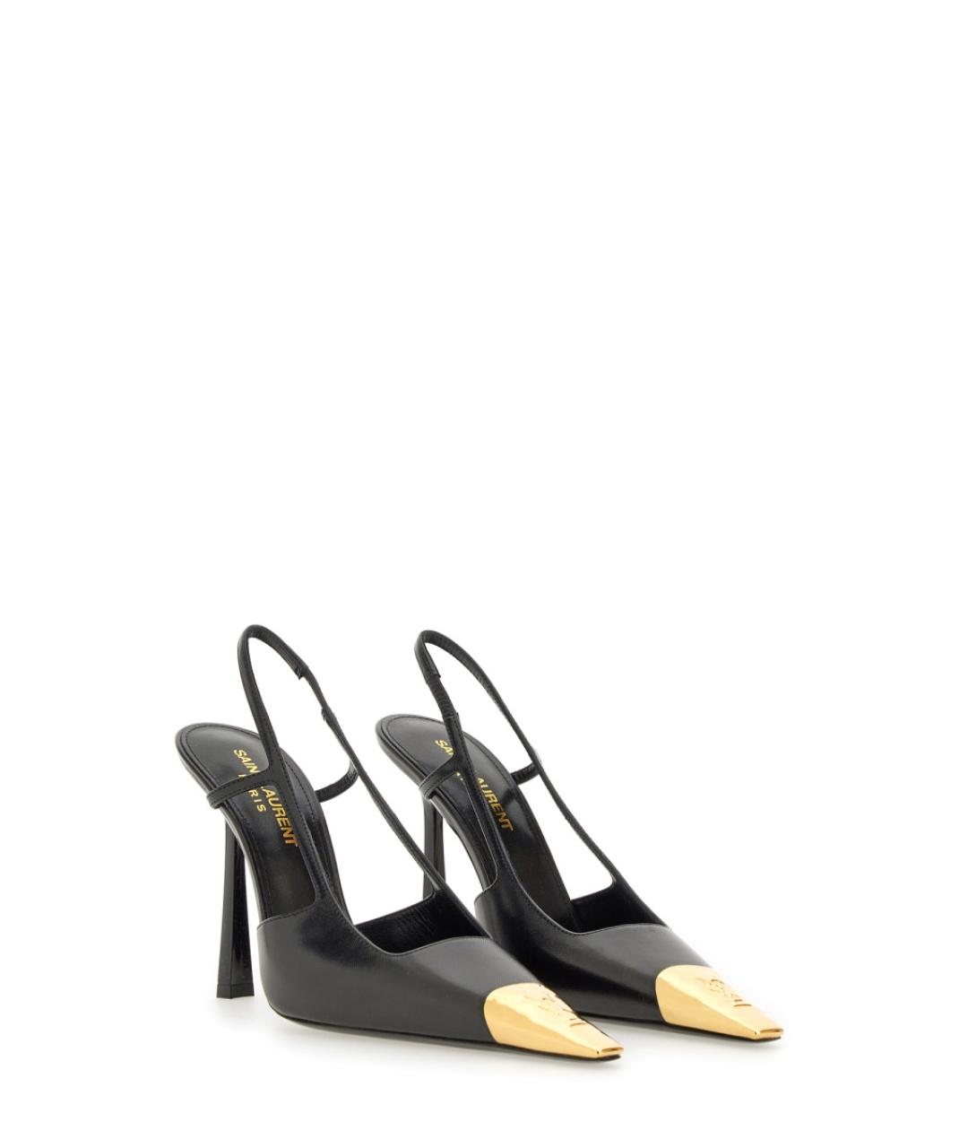 SAINT LAURENT Черные кожаные туфли, фото 2