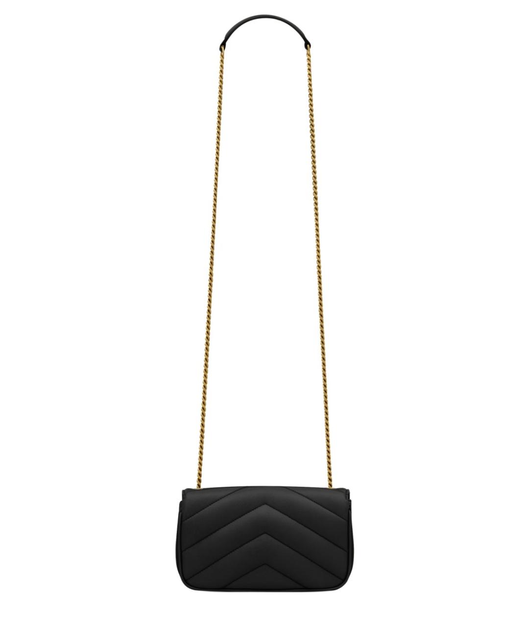 SAINT LAURENT Черная кожаная сумка через плечо, фото 2