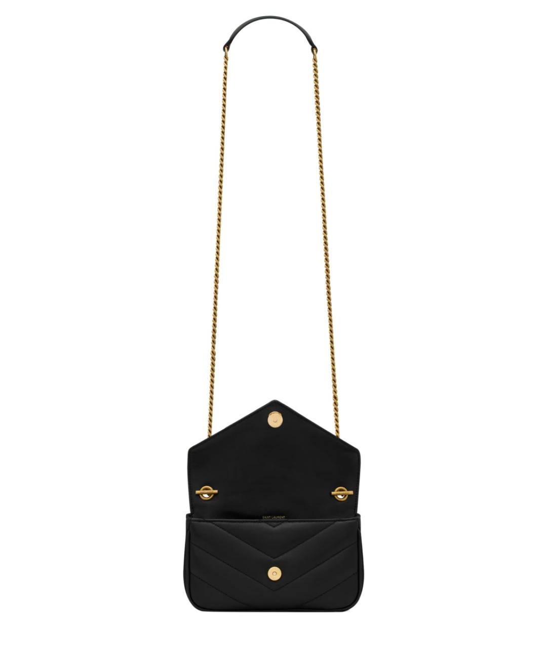 SAINT LAURENT Черная кожаная сумка через плечо, фото 4