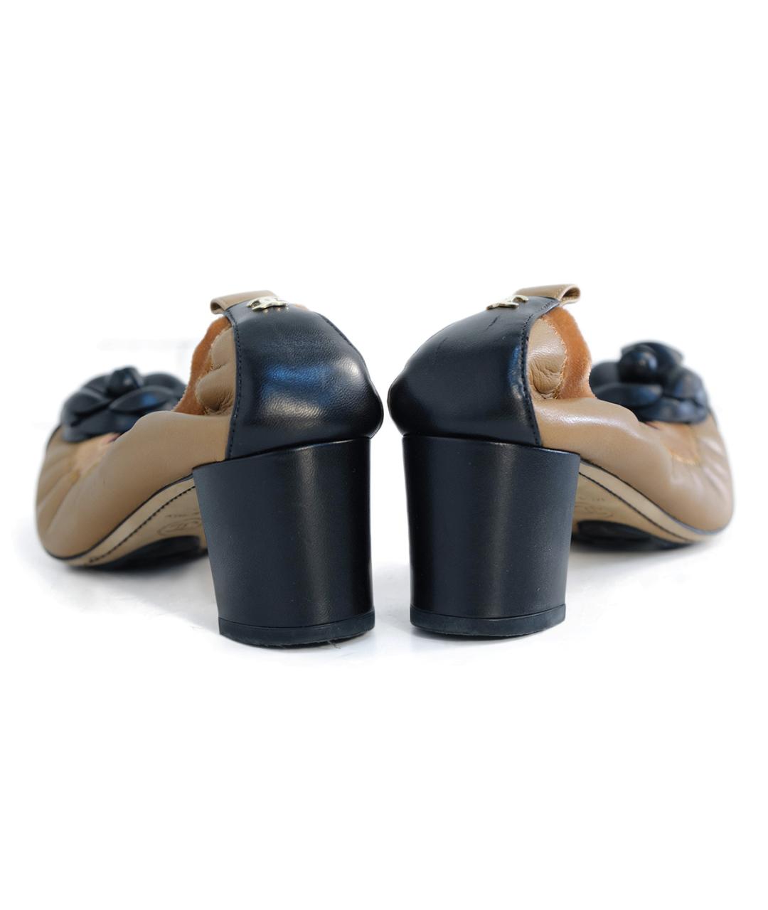 CHANEL Коричневые кожаные туфли, фото 5