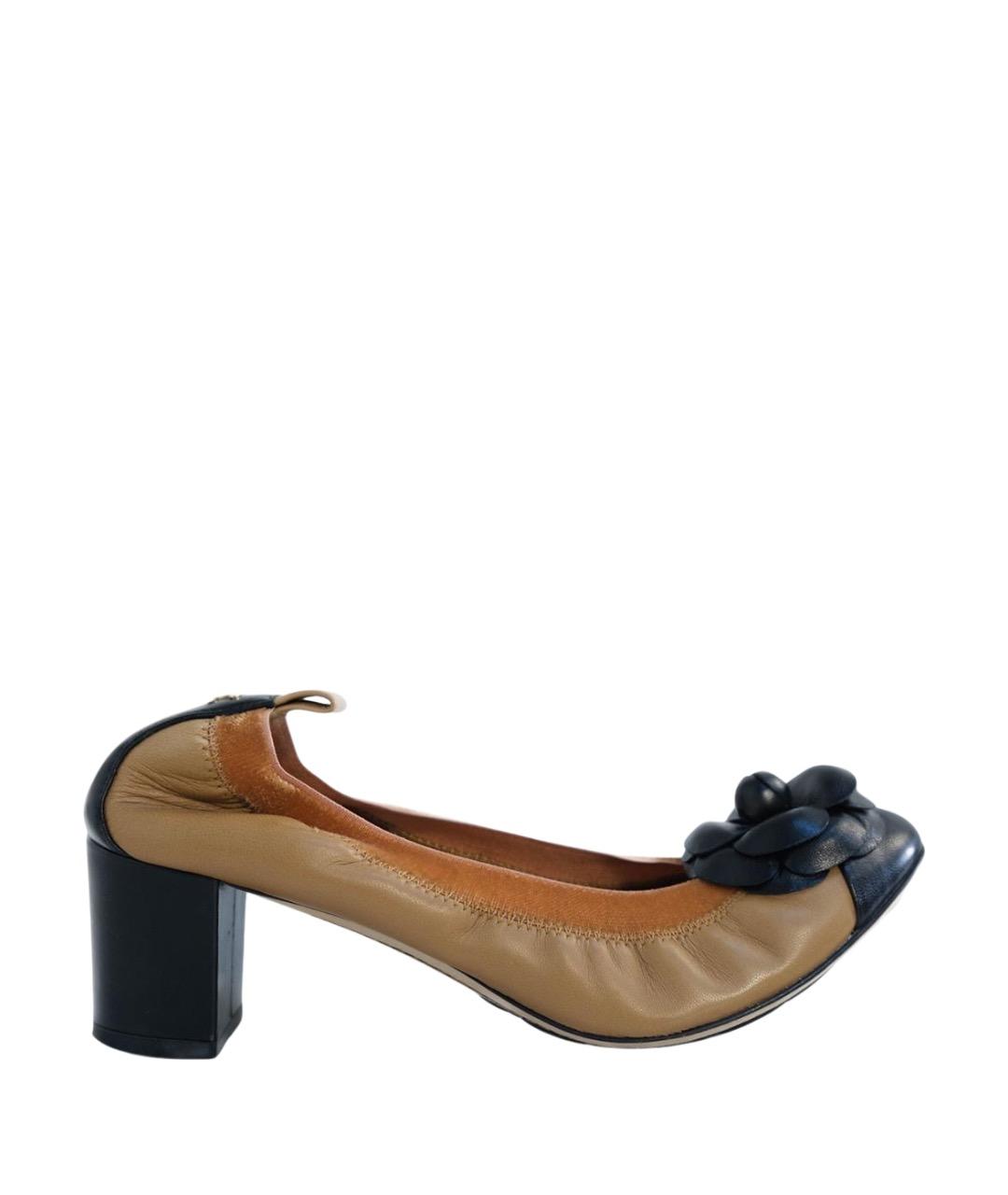 CHANEL Коричневые кожаные туфли, фото 1