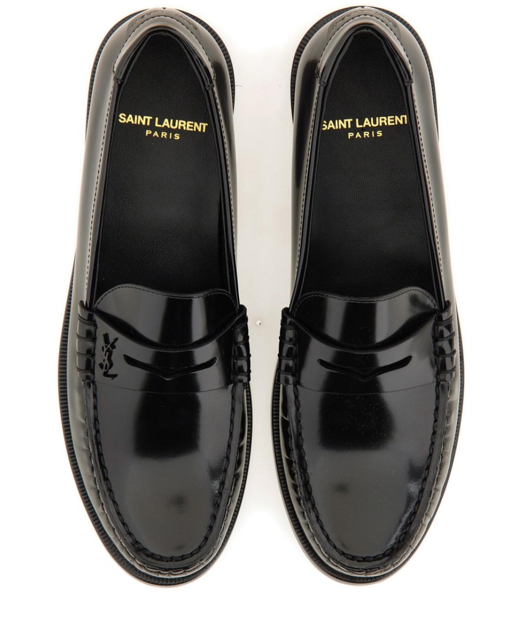 SAINT LAURENT Черные кожаные лоферы, фото 6