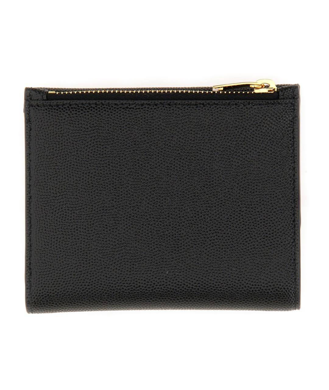 SAINT LAURENT Черный кожаный кошелек, фото 2