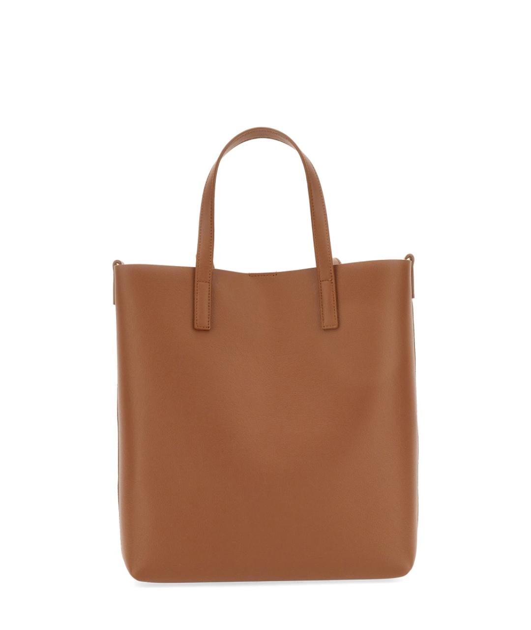 SAINT LAURENT Коричневая кожаная сумка через плечо, фото 2