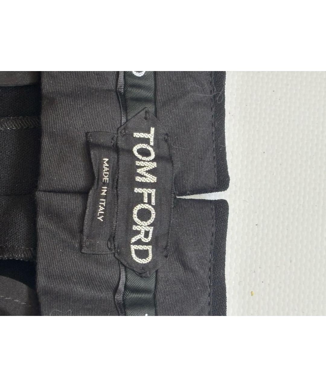 TOM FORD Черные шерстяные прямые брюки, фото 2