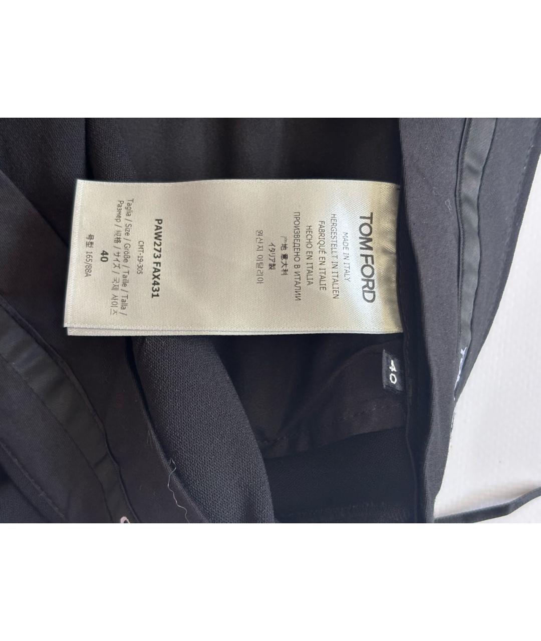 TOM FORD Черные шерстяные прямые брюки, фото 4