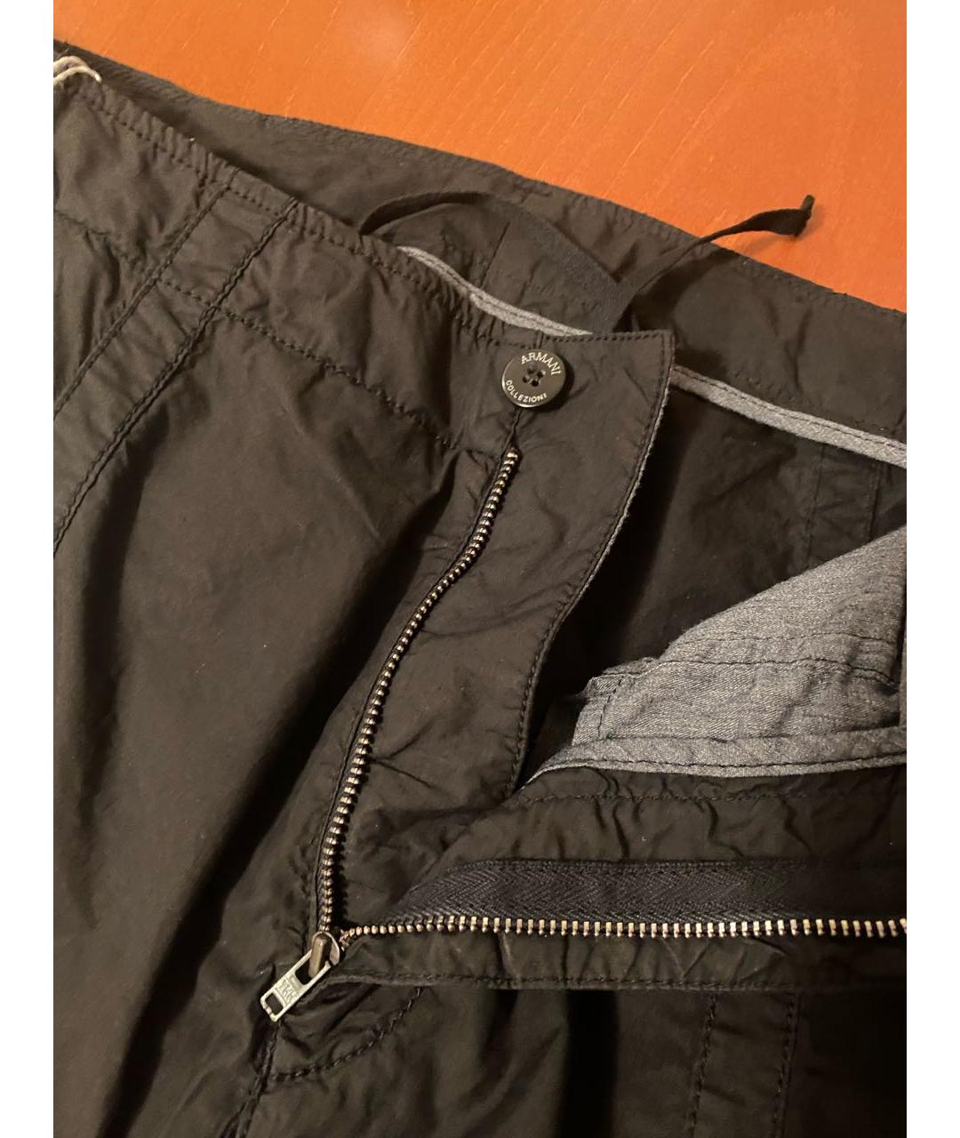 ARMANI COLLEZIONI Черные хлопковые повседневные брюки, фото 5