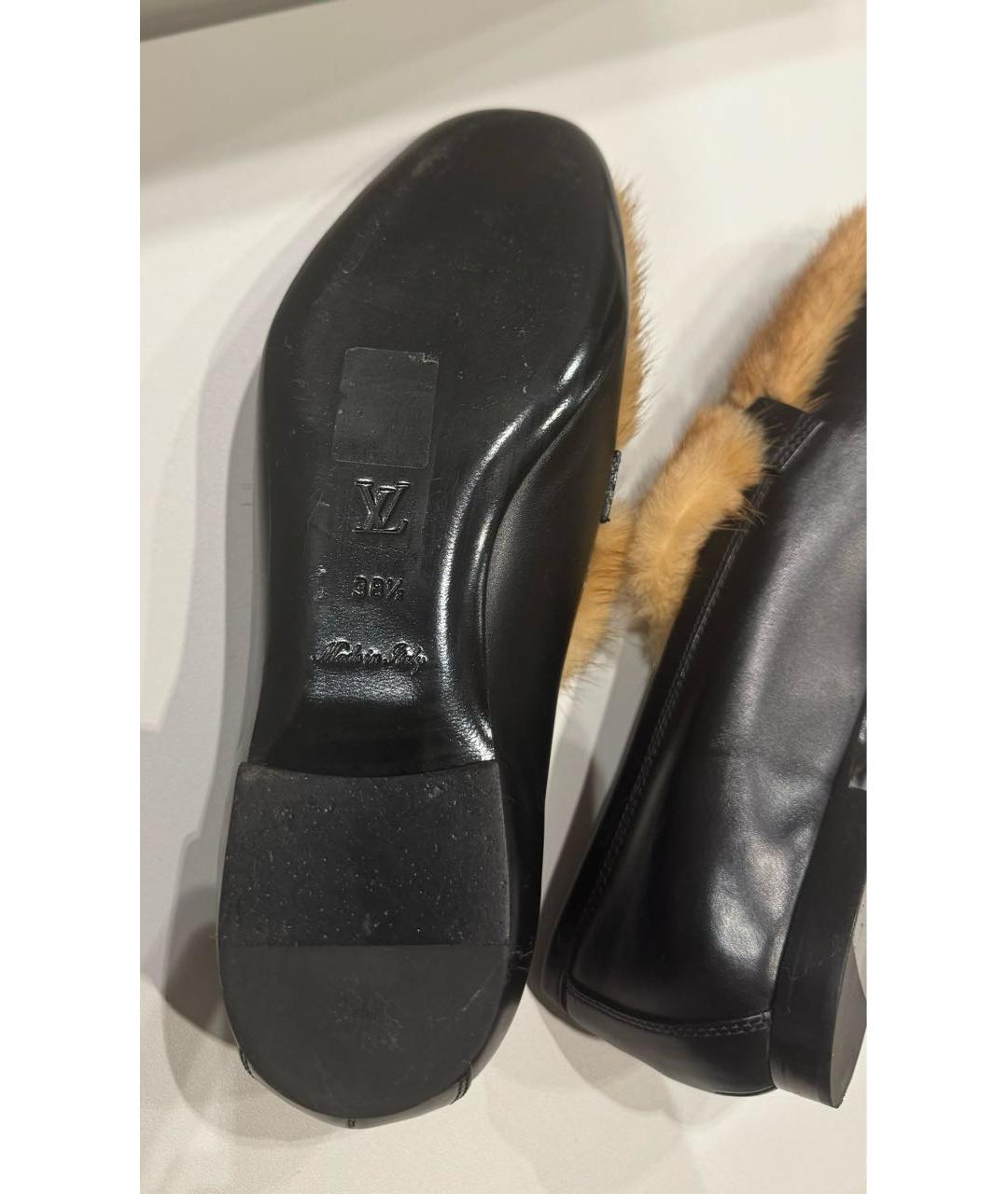 LOUIS VUITTON Черные кожаные мюли, фото 5