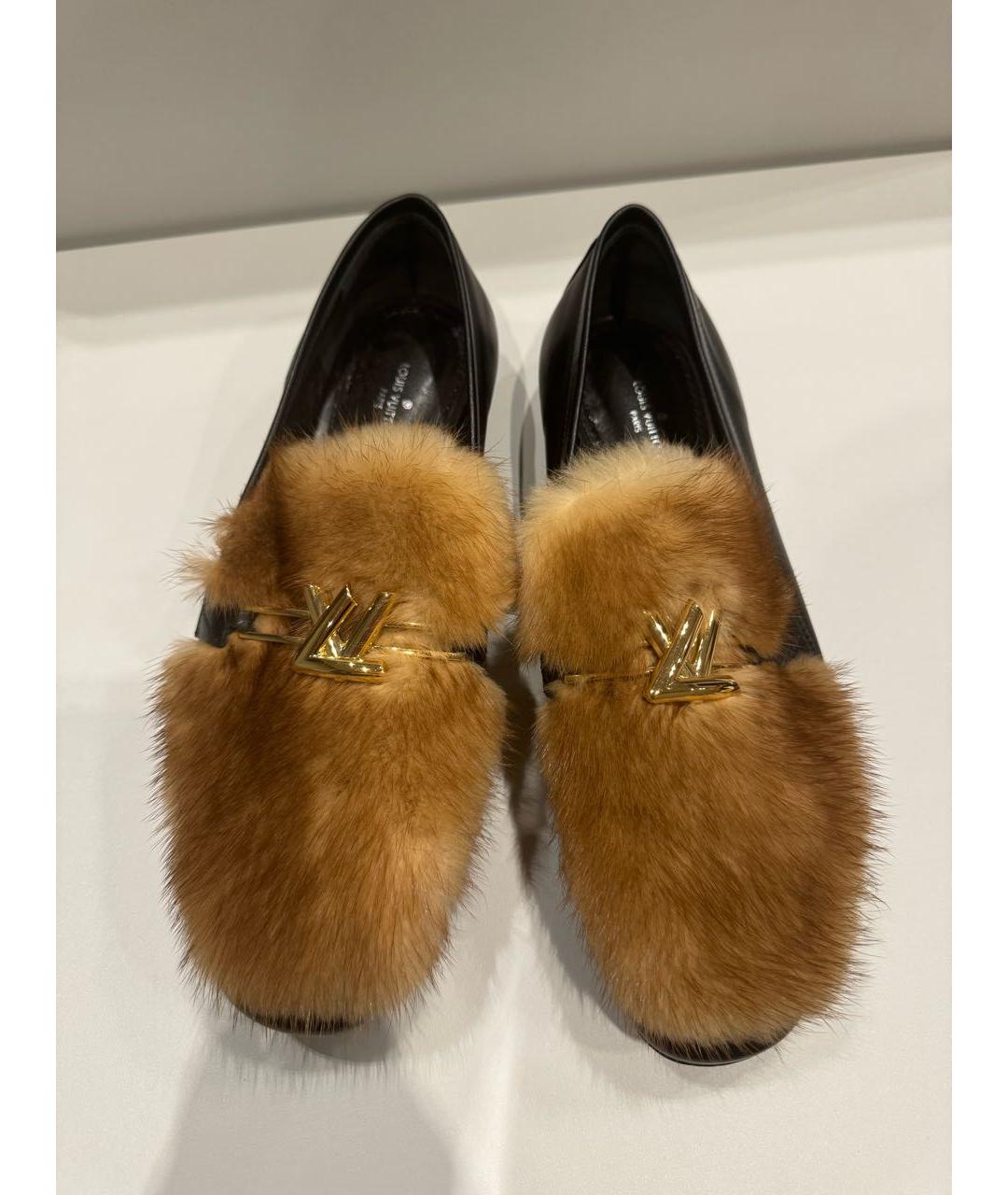 LOUIS VUITTON Черные кожаные мюли, фото 2