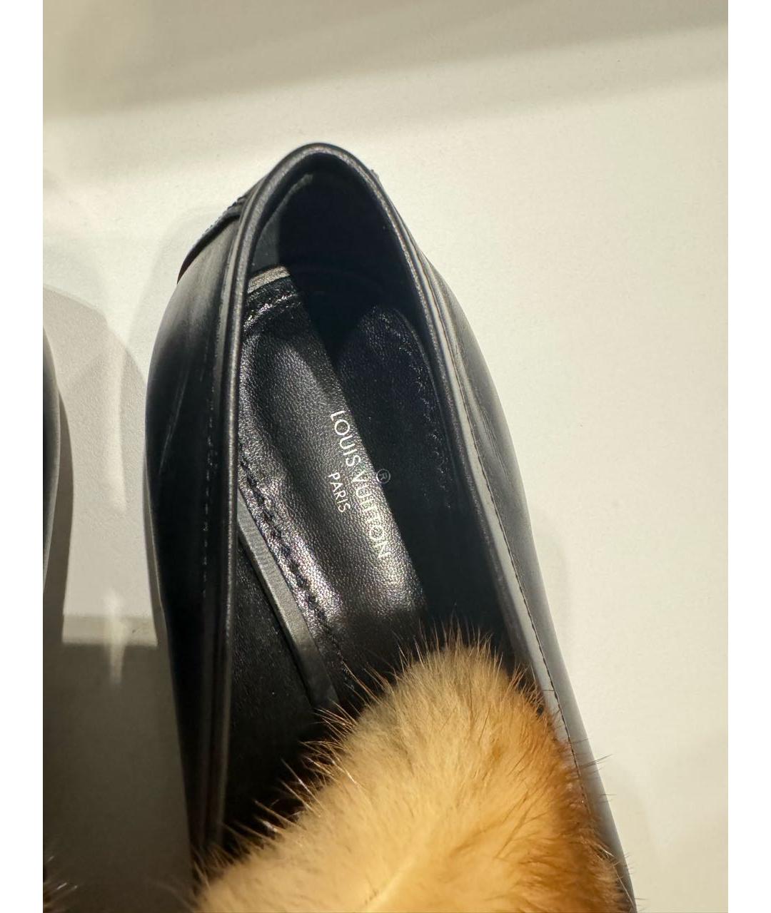 LOUIS VUITTON Черные кожаные мюли, фото 4
