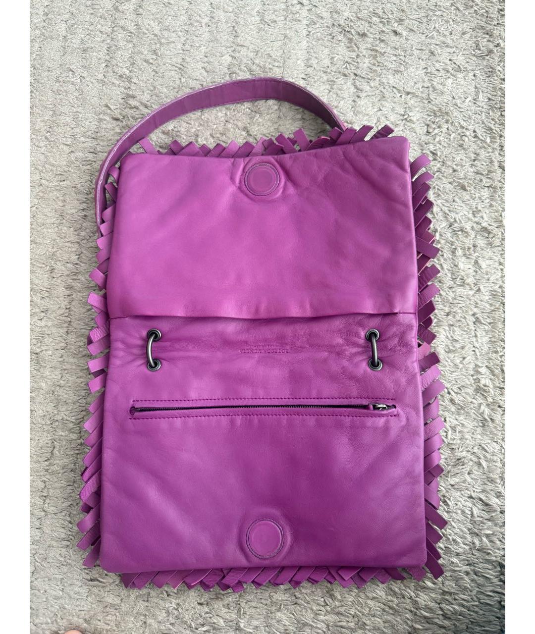 BOTTEGA VENETA Фиолетовая кожаная сумка через плечо, фото 4