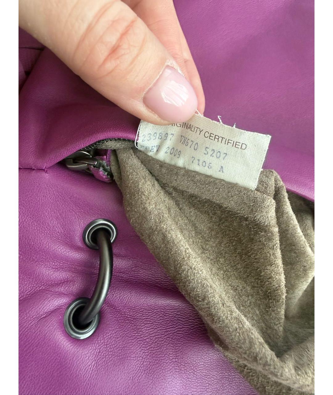 BOTTEGA VENETA Фиолетовая кожаная сумка через плечо, фото 6