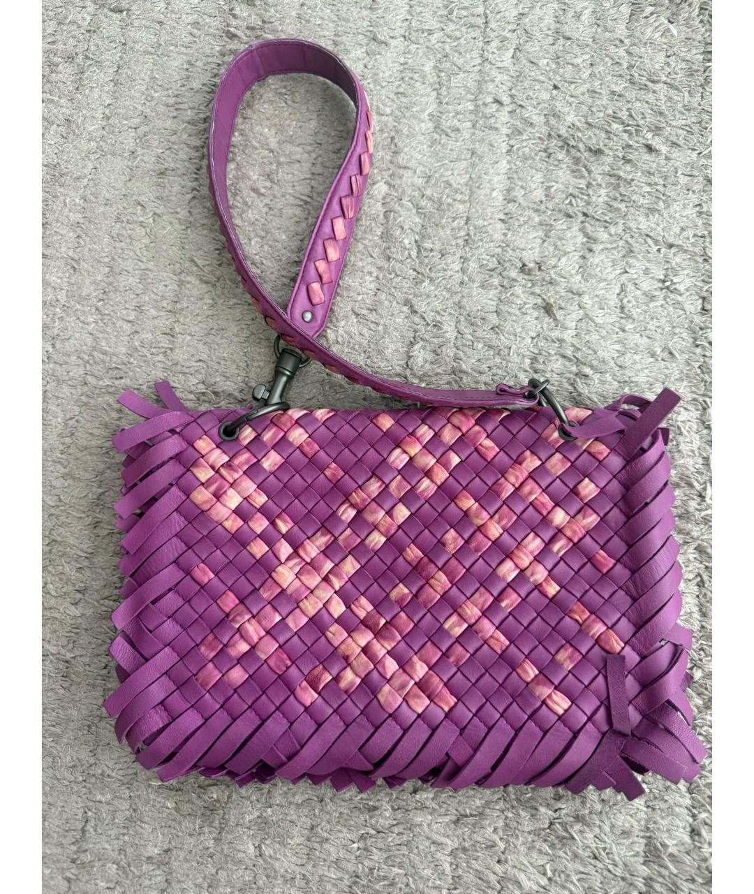 BOTTEGA VENETA Фиолетовая кожаная сумка через плечо, фото 7