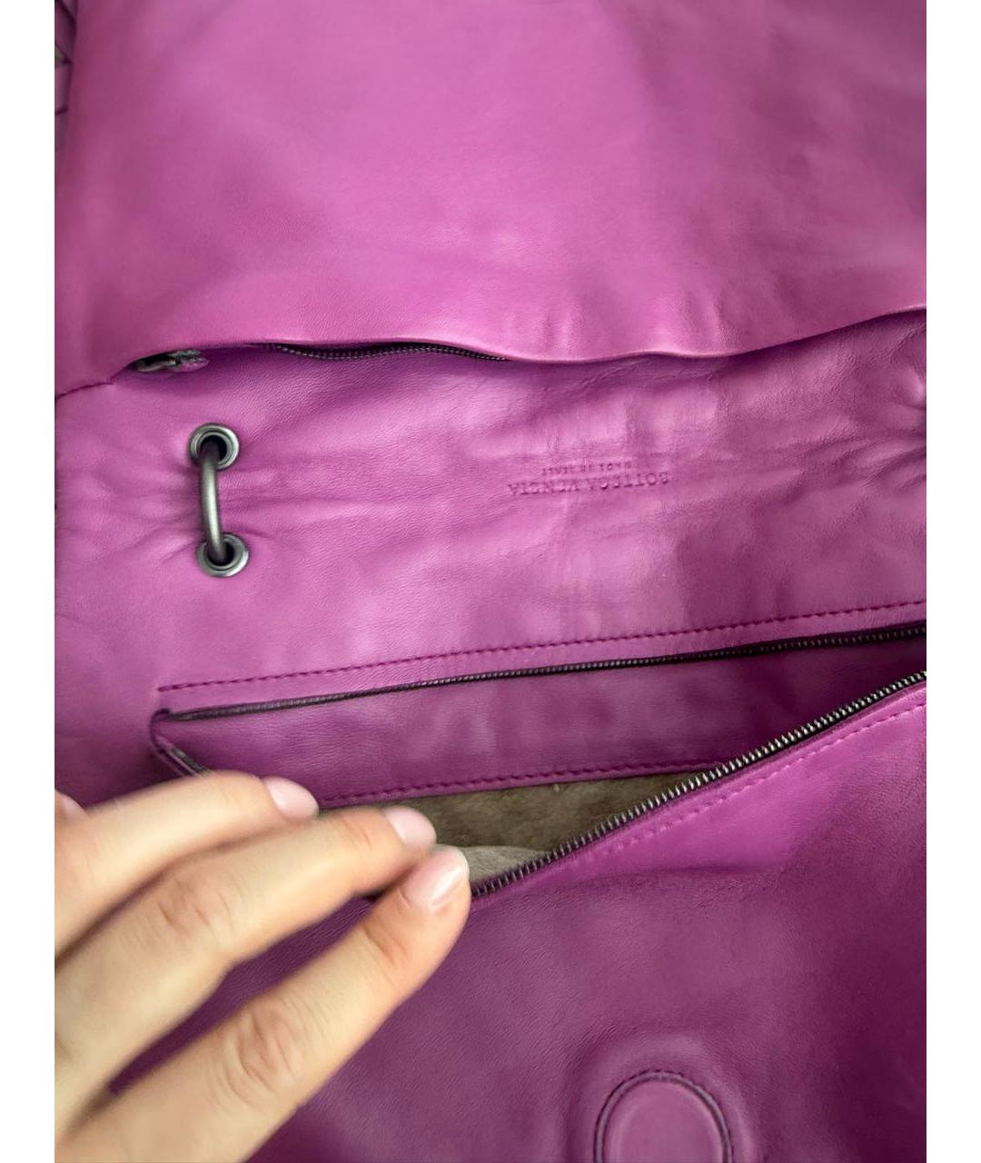 BOTTEGA VENETA Фиолетовая кожаная сумка через плечо, фото 5