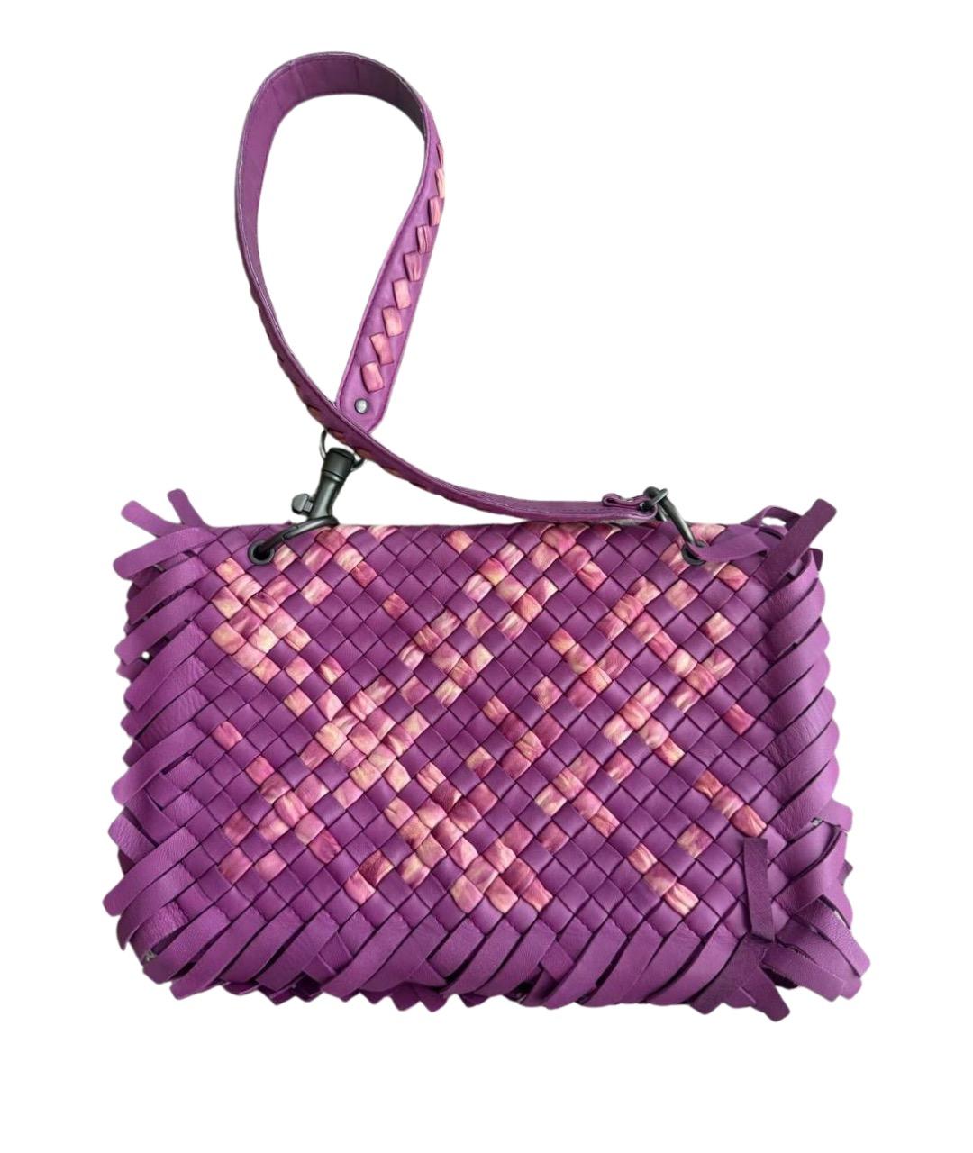 BOTTEGA VENETA Фиолетовая кожаная сумка через плечо, фото 1