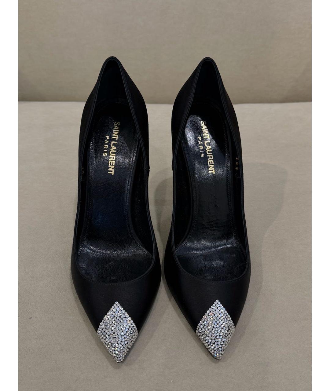 SAINT LAURENT Черные свадебные туфли на среднем каблуке, фото 2