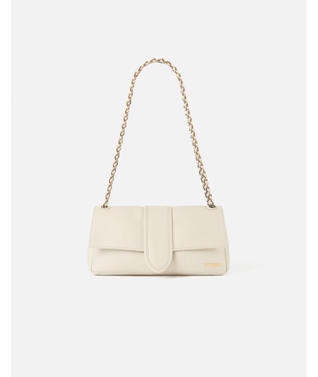 JACQUEMUS Бежевая кожаная сумка через плечо, фото 5