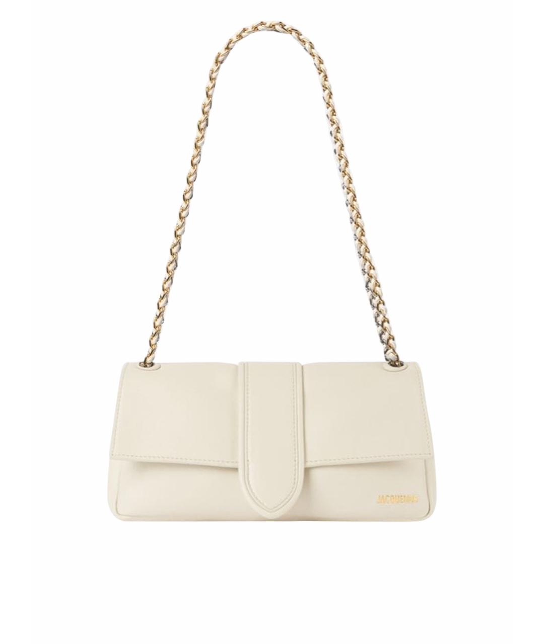 JACQUEMUS Бежевая кожаная сумка через плечо, фото 1