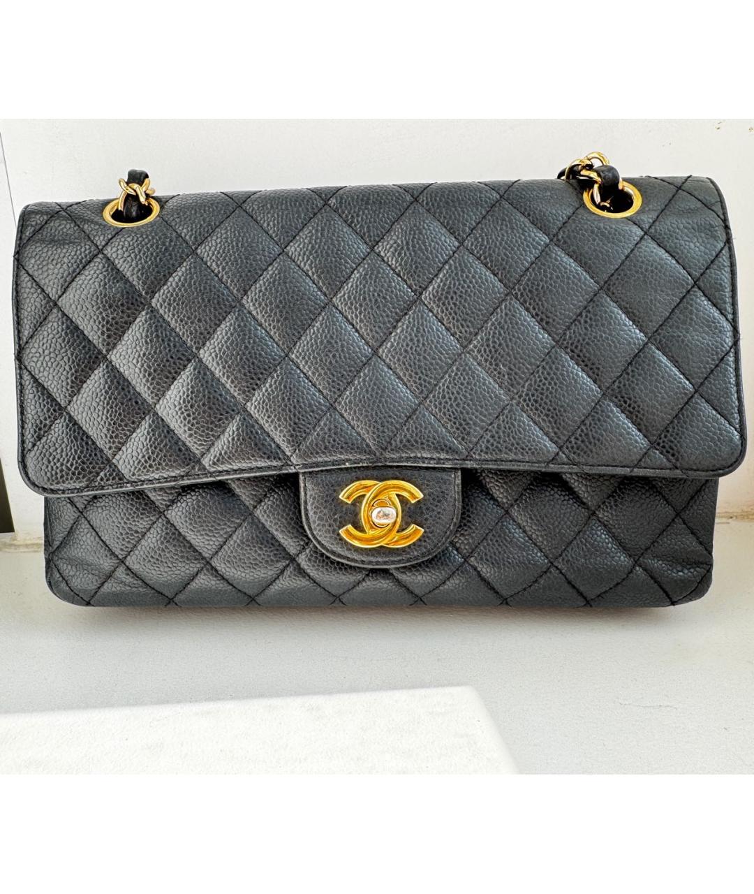 CHANEL Черная кожаная сумка через плечо, фото 6