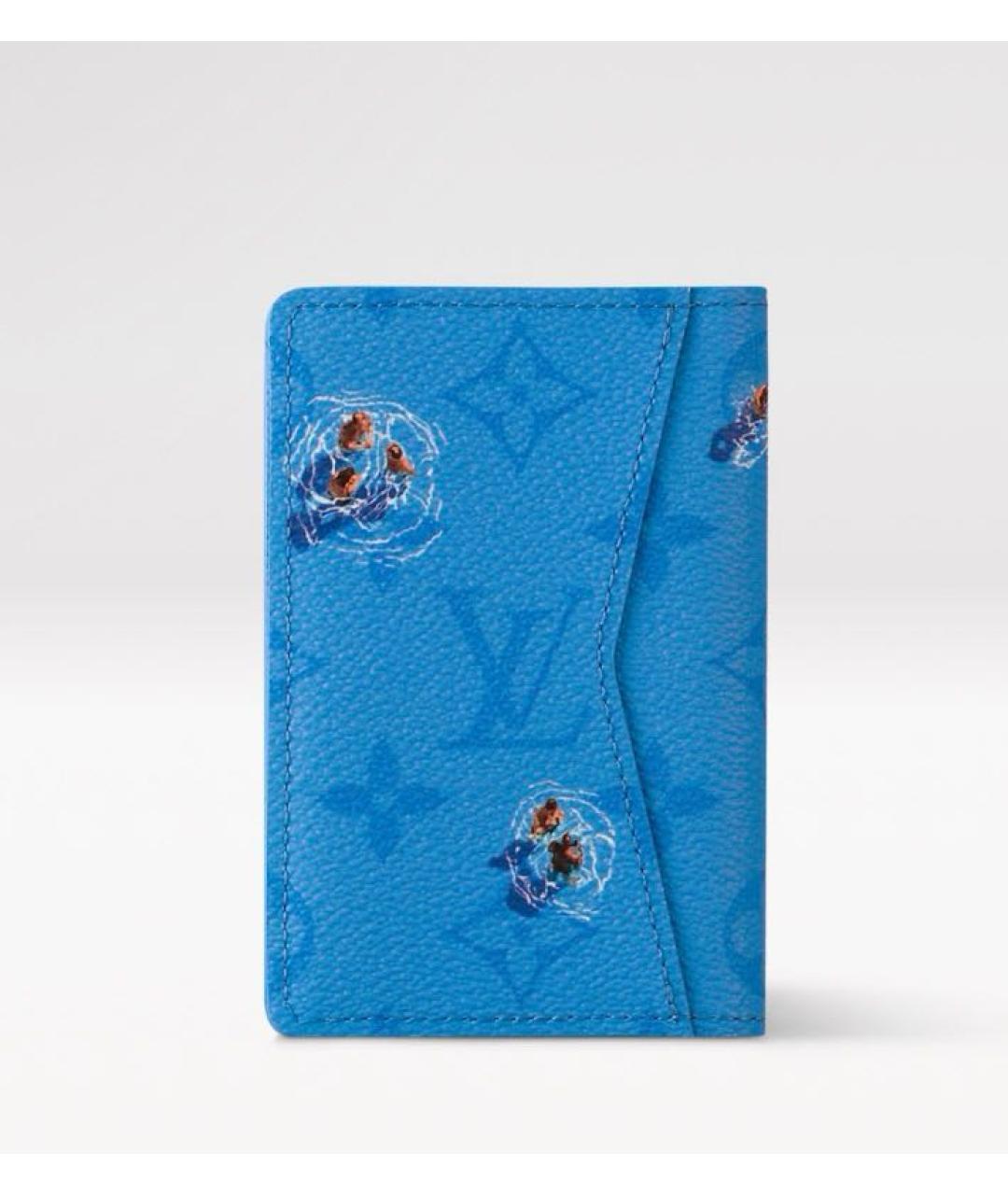 LOUIS VUITTON Синий кожаный кардхолдер, фото 4