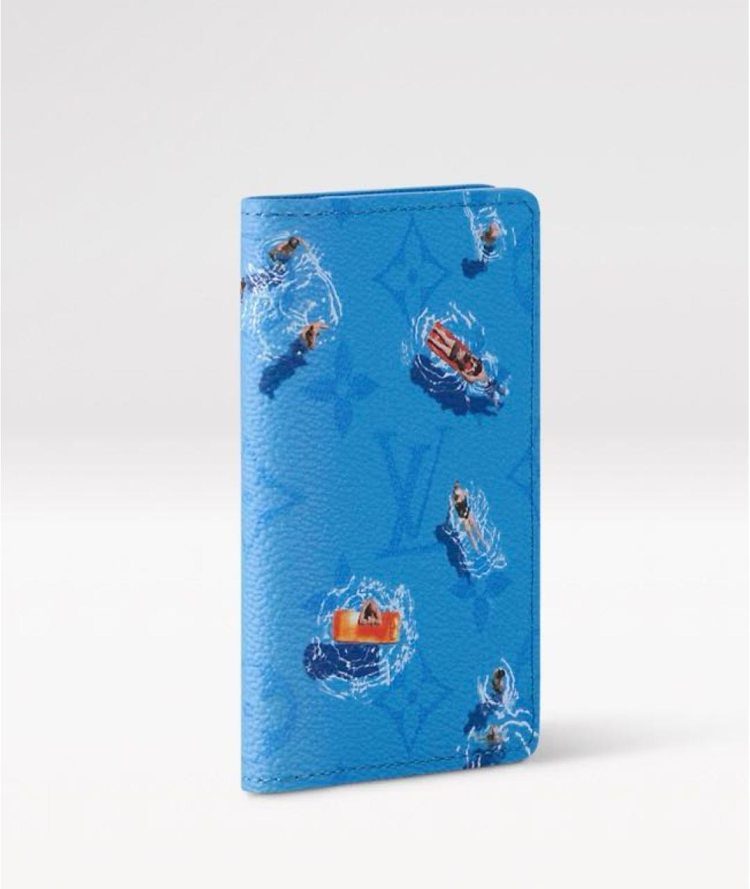 LOUIS VUITTON Синий кожаный кардхолдер, фото 2