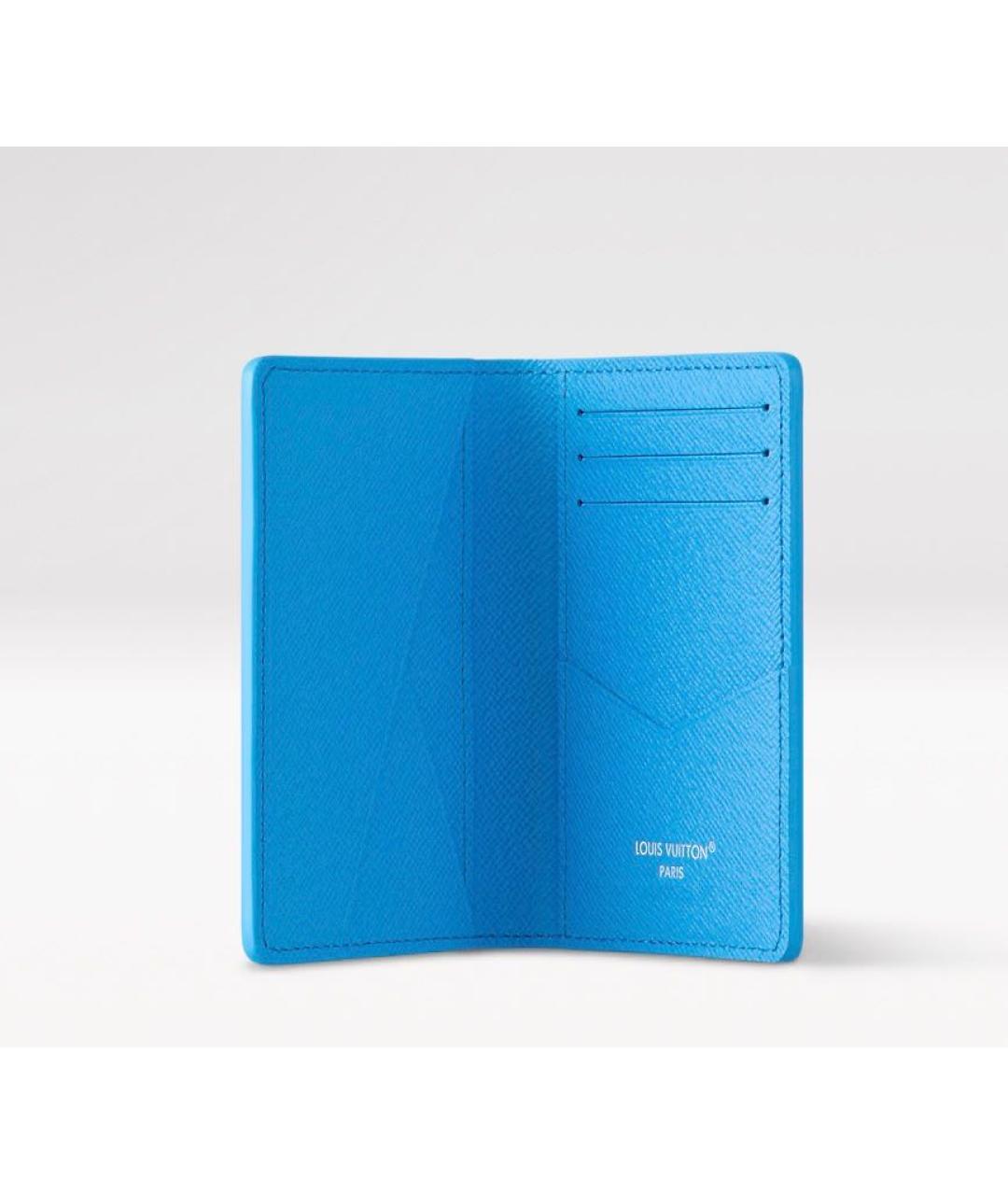 LOUIS VUITTON Синий кожаный кардхолдер, фото 3
