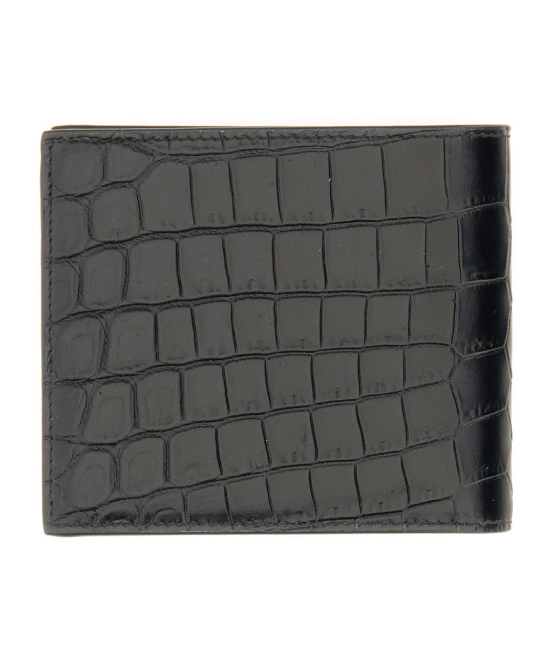 SAINT LAURENT Черный кожаный кошелек, фото 4