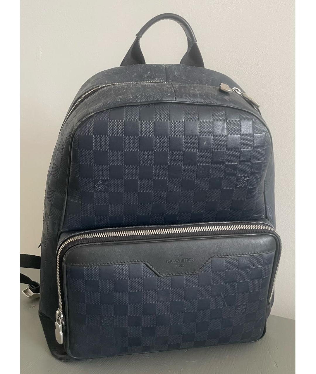 LOUIS VUITTON Темно-синий кожаный рюкзак, фото 4