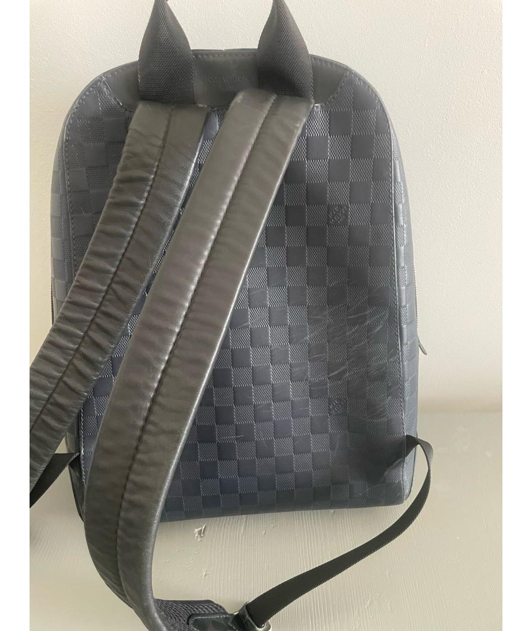 LOUIS VUITTON Темно-синий кожаный рюкзак, фото 3