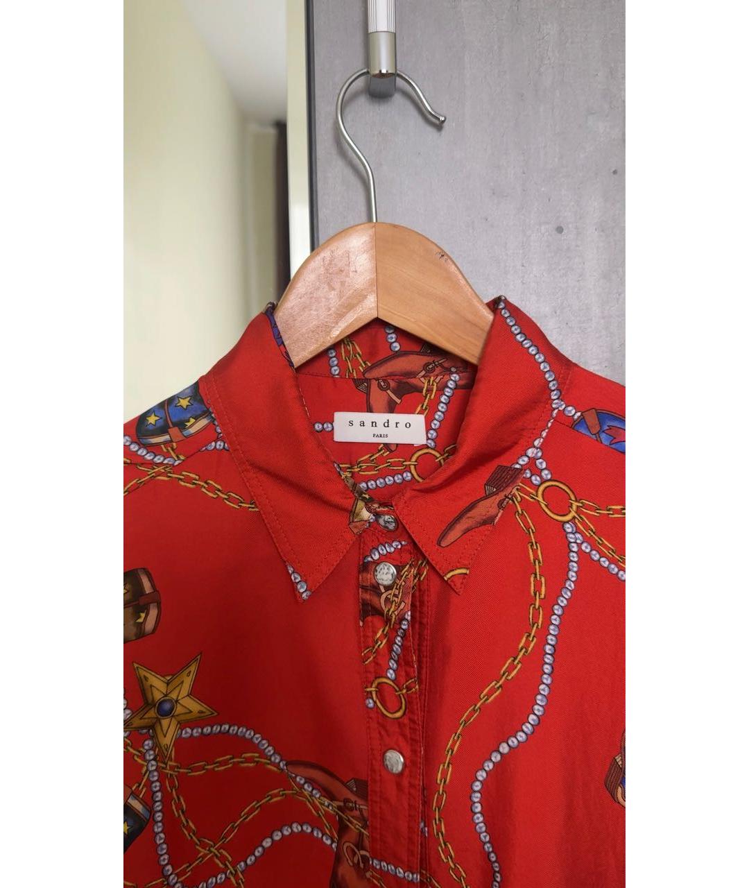 SANDRO Красная шелковая рубашка, фото 2