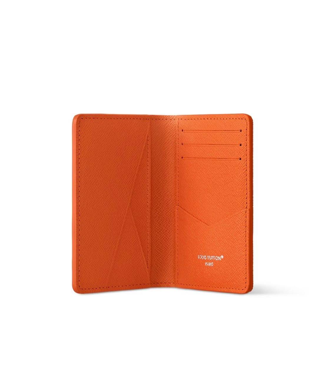 LOUIS VUITTON Оранжевый кожаный кардхолдер, фото 3
