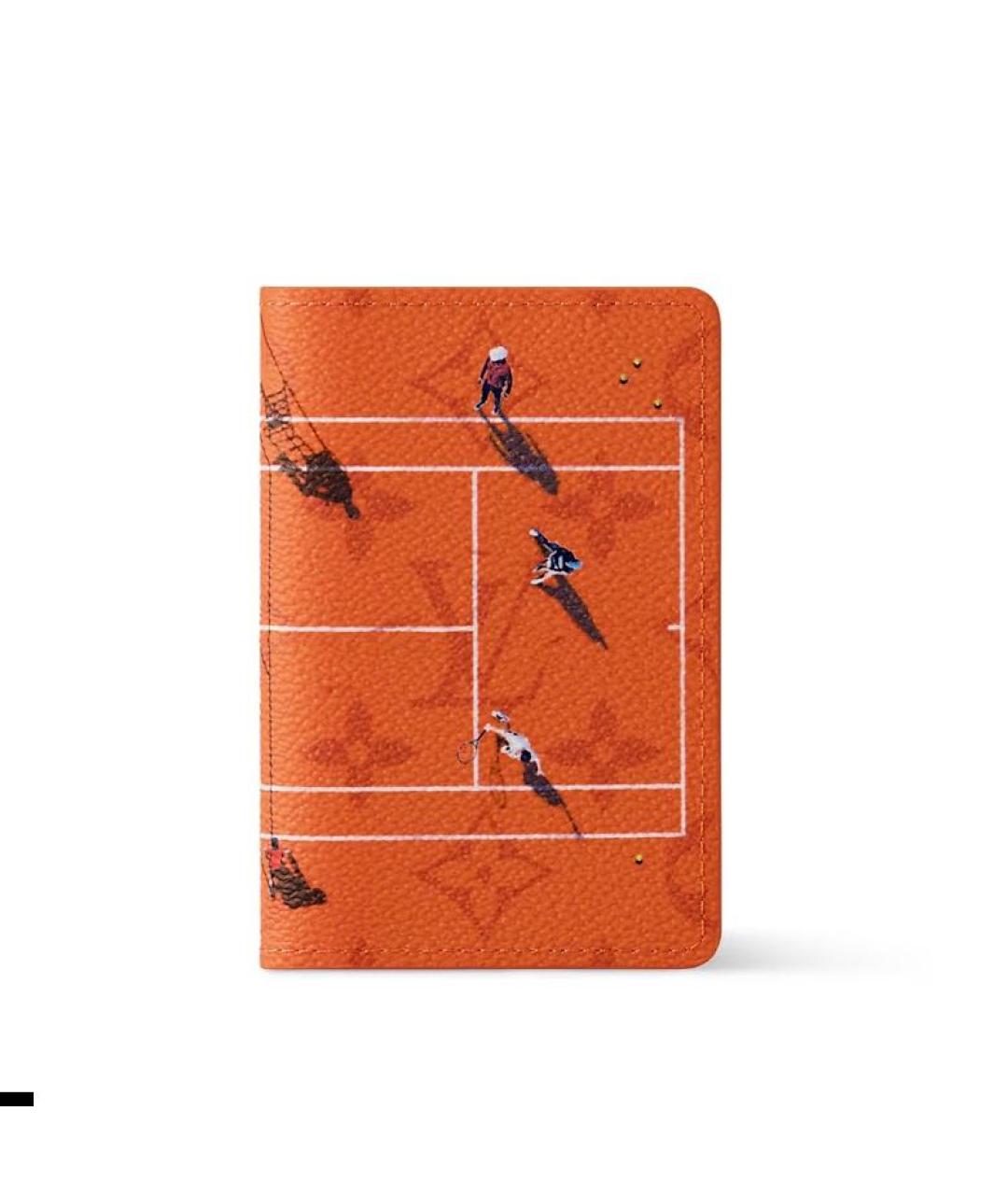 LOUIS VUITTON Оранжевый кожаный кардхолдер, фото 6