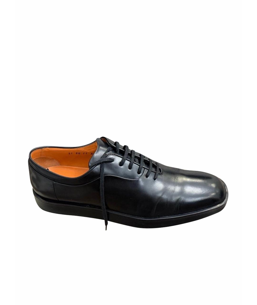 SANTONI Черные кожаные туфли, фото 1