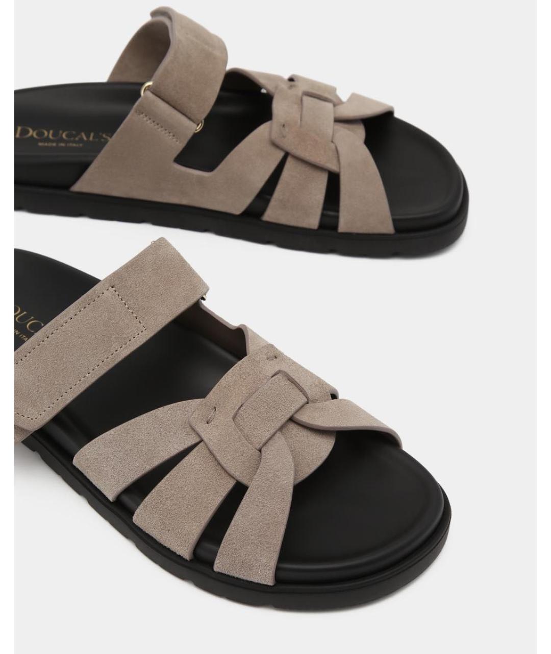 DOUCAL'S Бежевые замшевые шлепанцы, фото 4