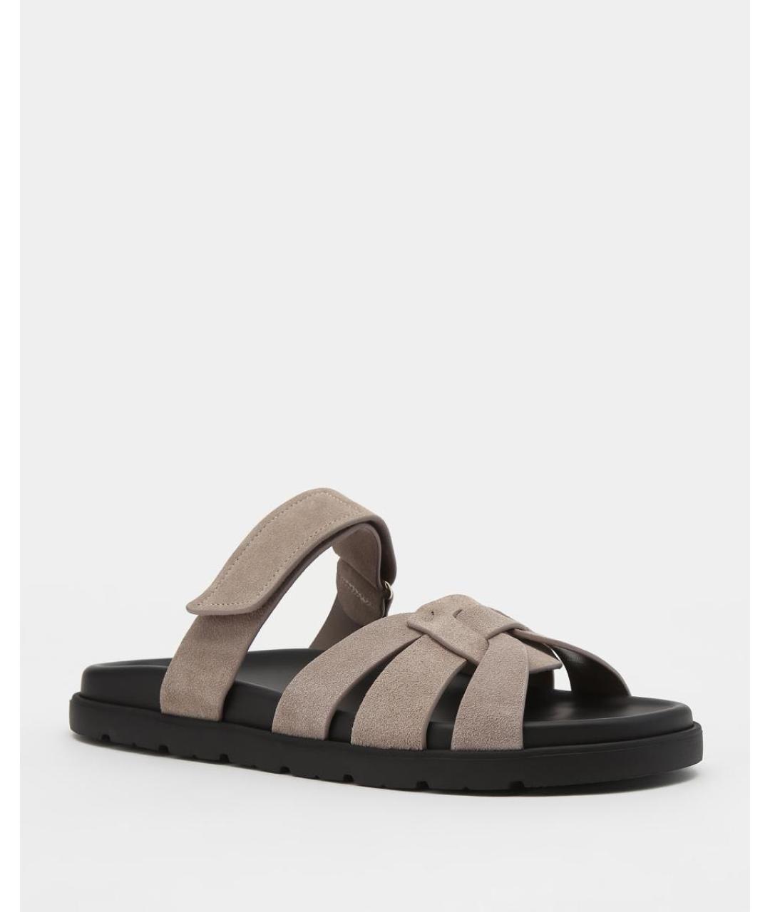 DOUCAL'S Бежевые замшевые шлепанцы, фото 2