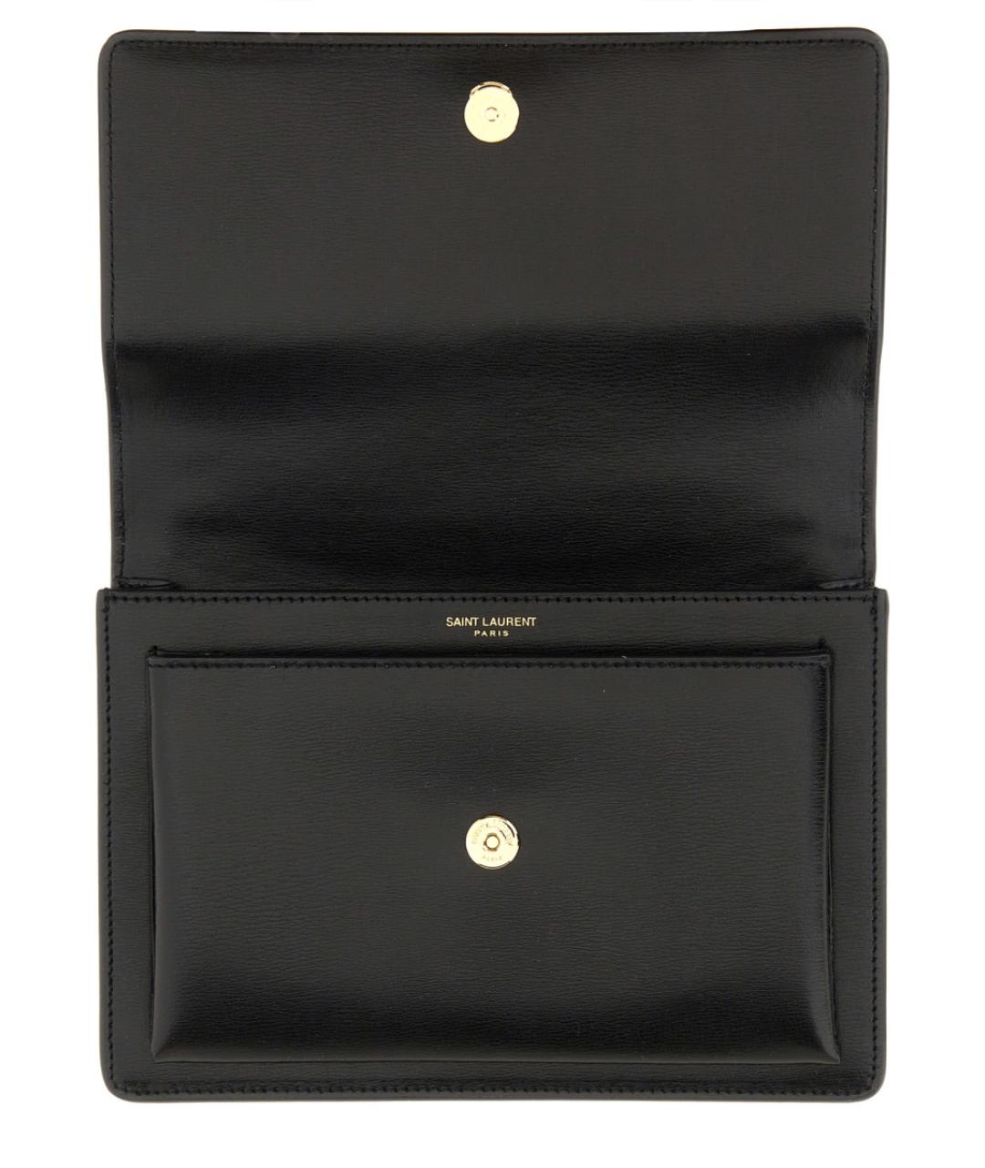 SAINT LAURENT Черная кожаная сумка через плечо, фото 4