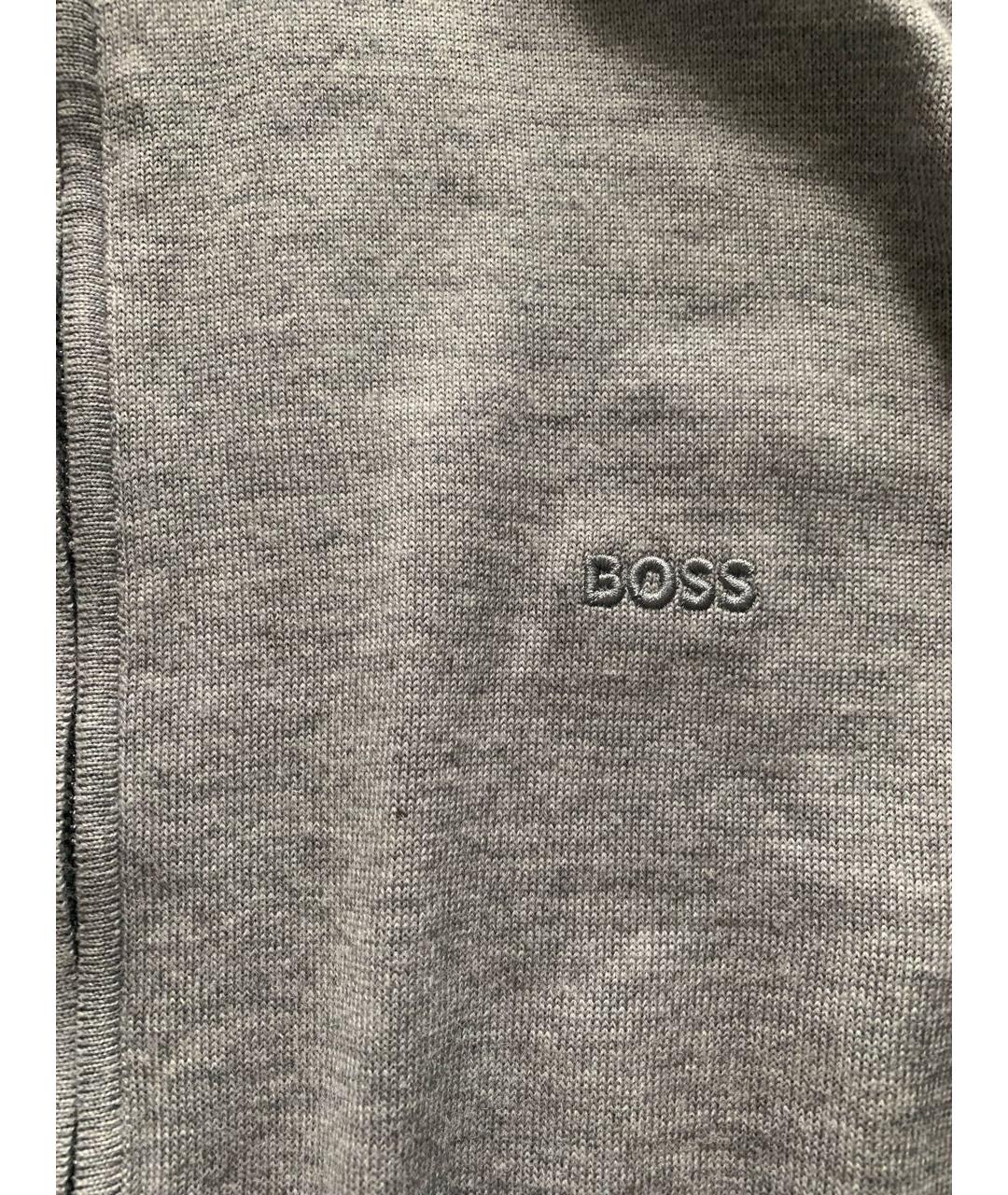 HUGO BOSS Серый шерстяной кардиган, фото 4