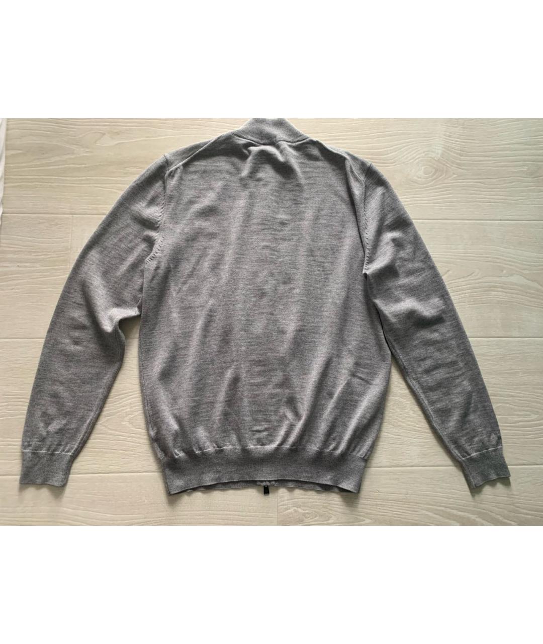 HUGO BOSS Серый шерстяной кардиган, фото 2