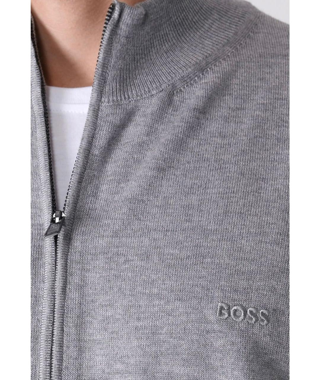 HUGO BOSS Серый шерстяной кардиган, фото 8