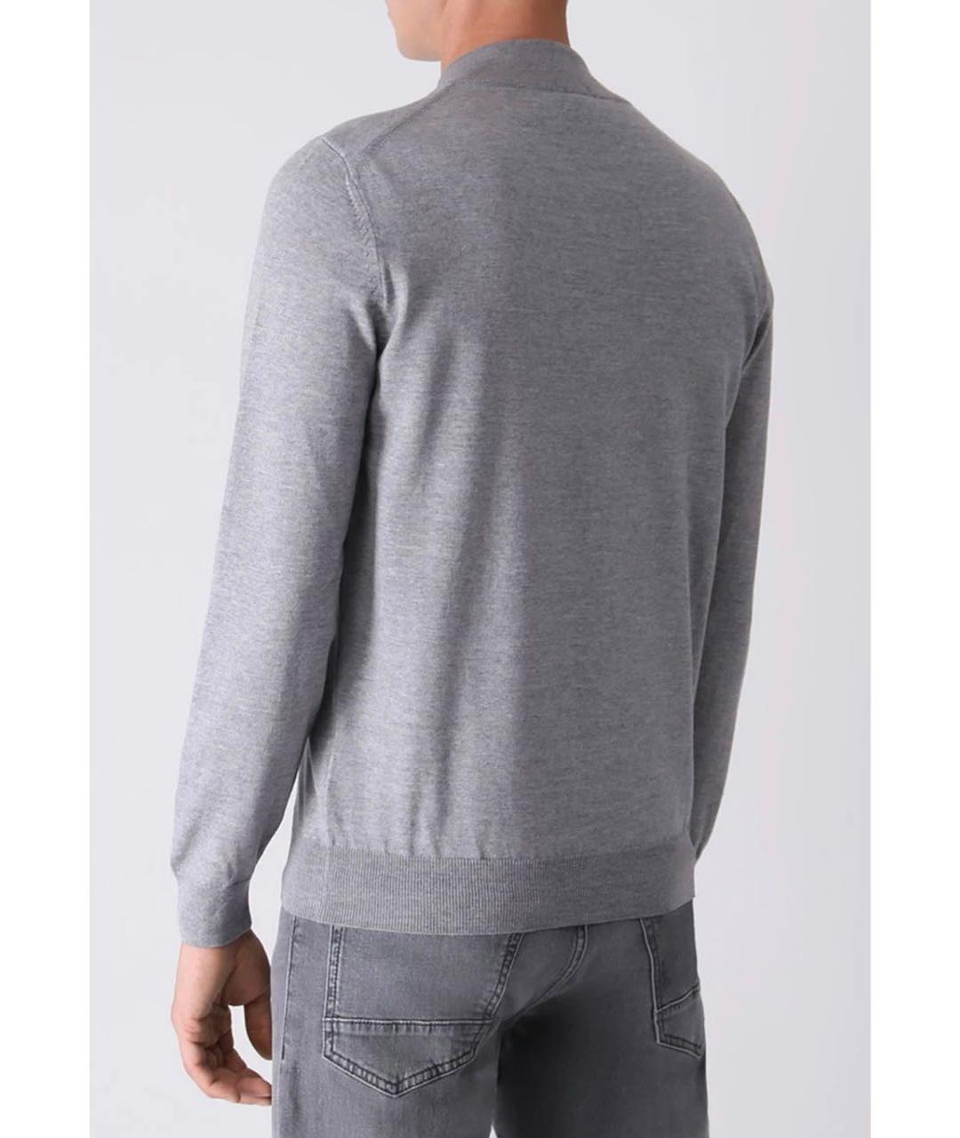 HUGO BOSS Серый шерстяной кардиган, фото 7