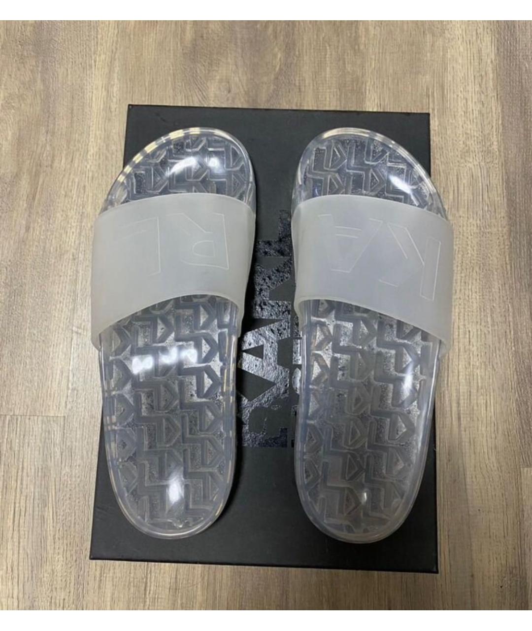 KARL LAGERFELD Белые резиновые шлепанцы, фото 6