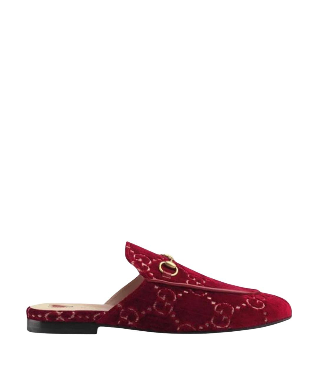GUCCI Бордовые замшевые мюли, фото 1