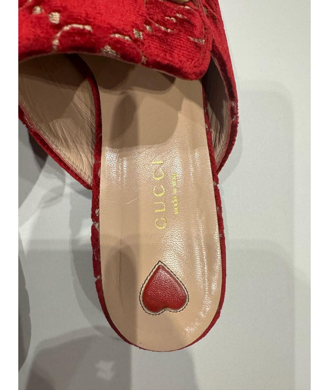 GUCCI Бордовые замшевые мюли, фото 6