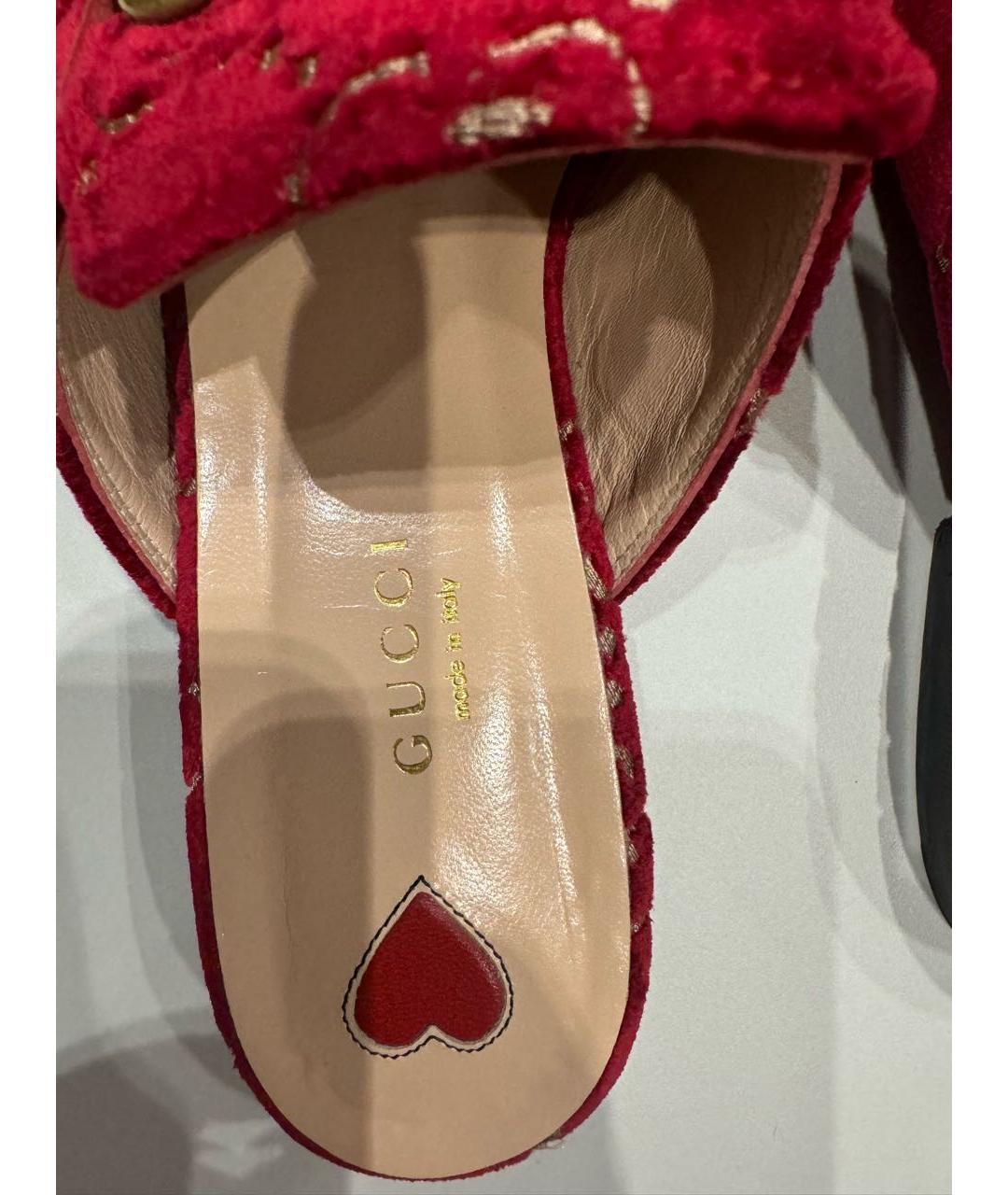 GUCCI Бордовые замшевые мюли, фото 5