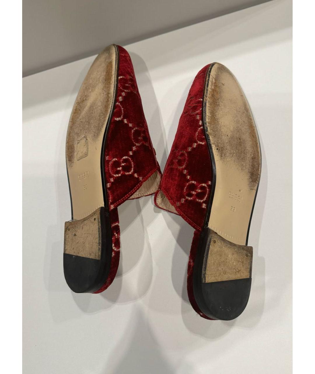 GUCCI Бордовые замшевые мюли, фото 7