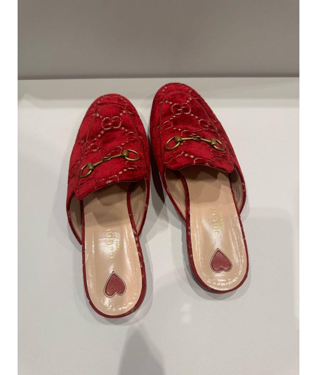 GUCCI Бордовые замшевые мюли, фото 4