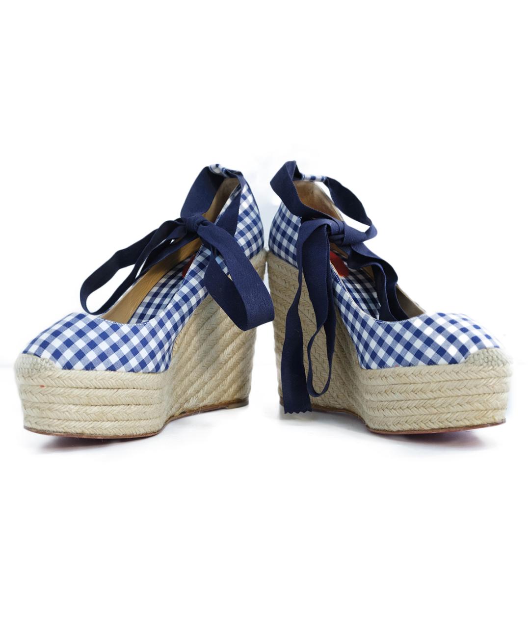 CHRISTIAN LOUBOUTIN Синие текстильные туфли, фото 4