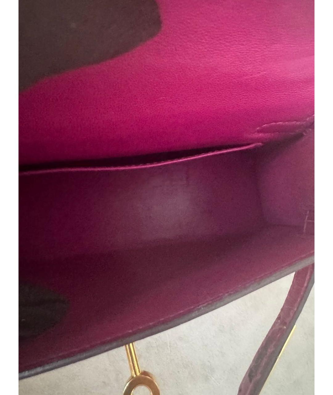 HERMES Розовая сумка с короткими ручками из экзотической кожи, фото 5