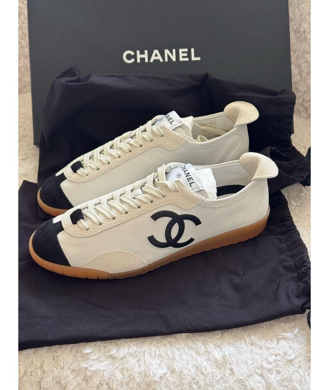 CHANEL Белые кожаные кеды, фото 7